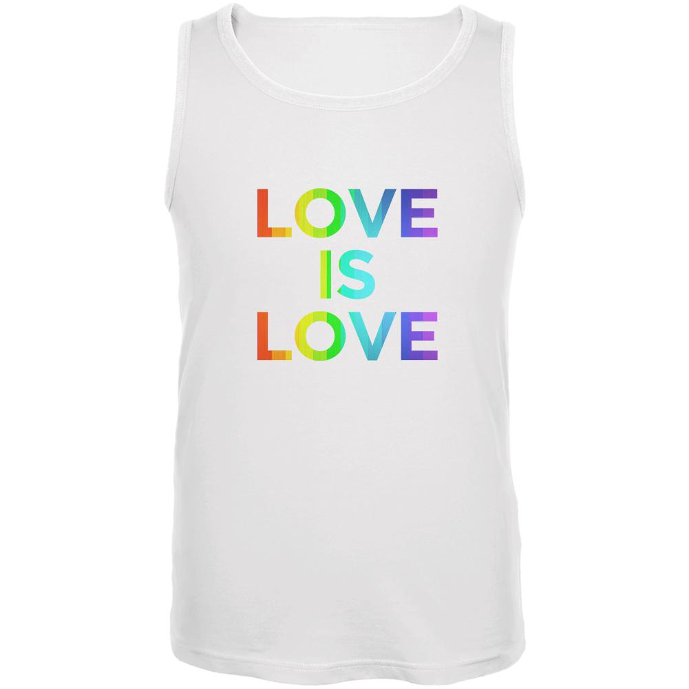 LGBT Gay Pride Love Is Love Mens Tank Top Men's Tank Tops Old Glory 2XL White