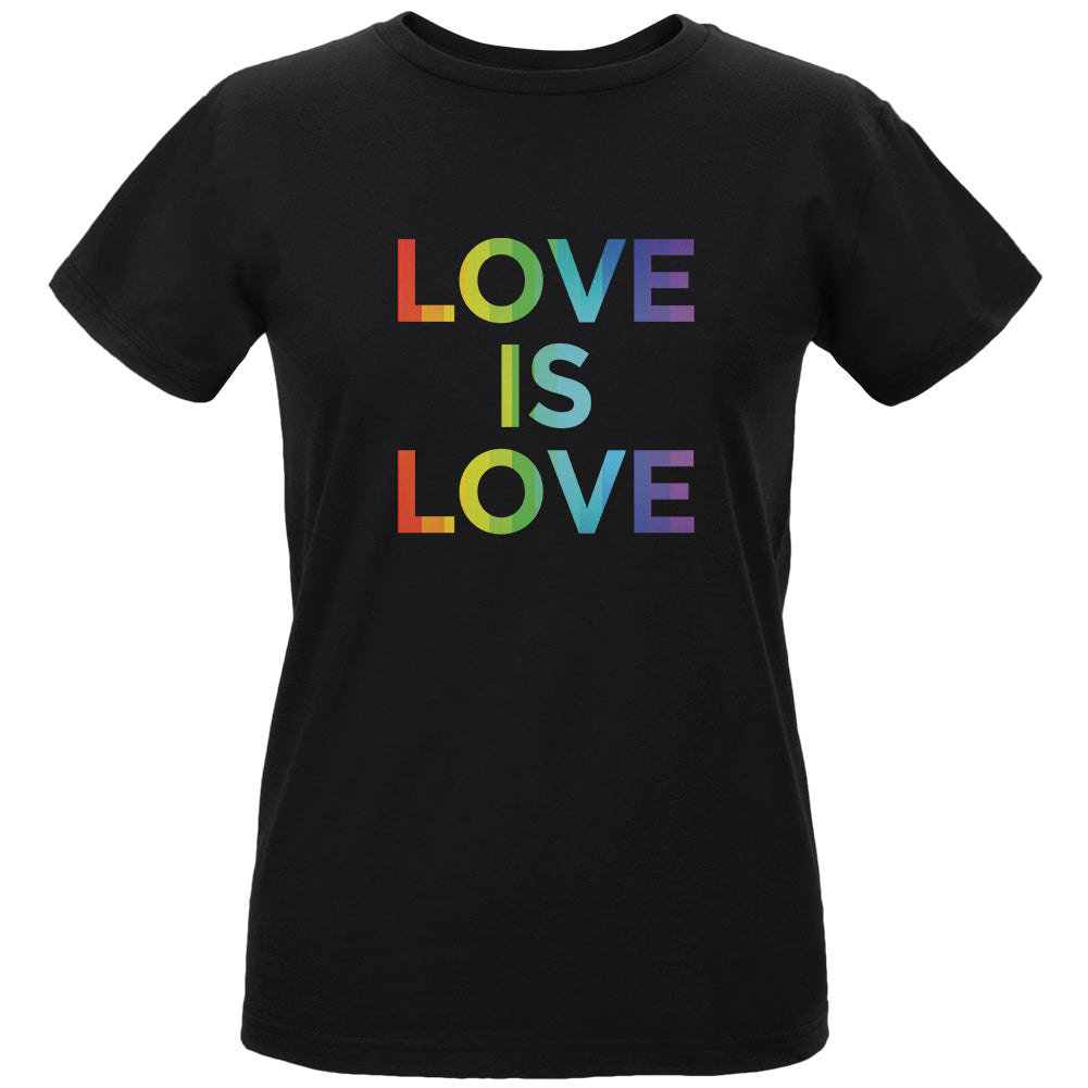 LGBT Gay Pride Love Is Love Womens Organic T Shirt Women's T-Shirts LGBT LG Black