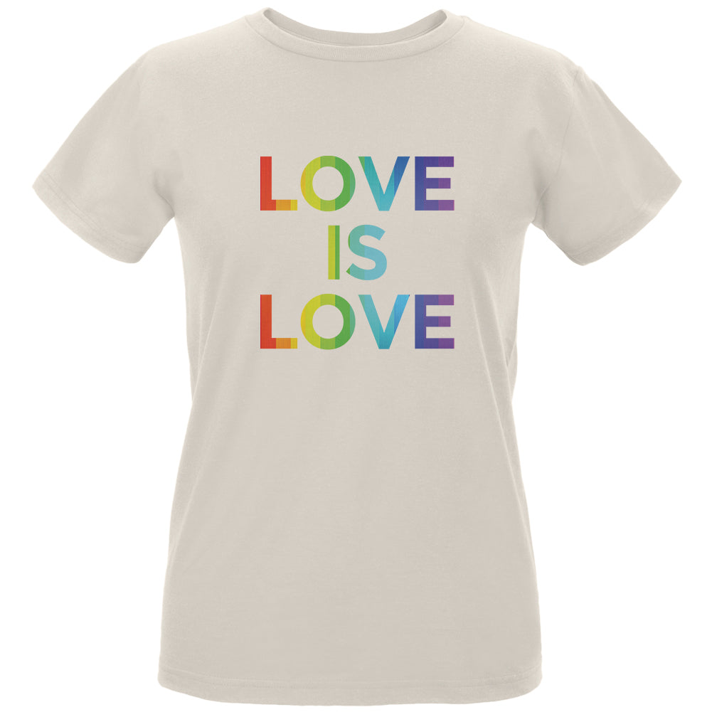 LGBT Gay Pride Love Is Love Womens Organic T Shirt Women's T-Shirts LGBT LG Natural