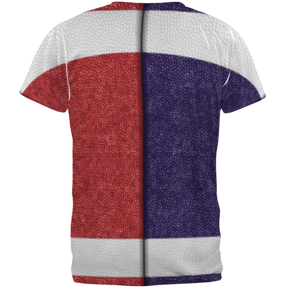 Fantasy Football Team Navy and Red All Over Mens T Shirt Men's T-Shirts Old Glory