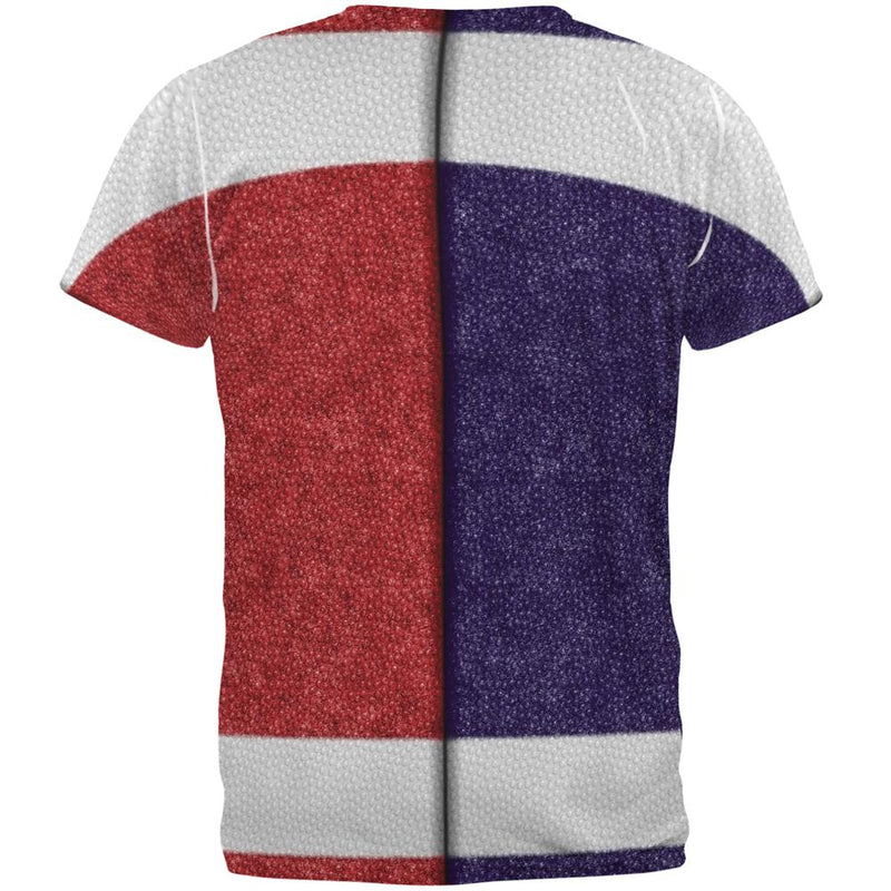 Fantasy Football Team Navy and Red All Over Mens T Shirt Men's T-Shirts Old Glory