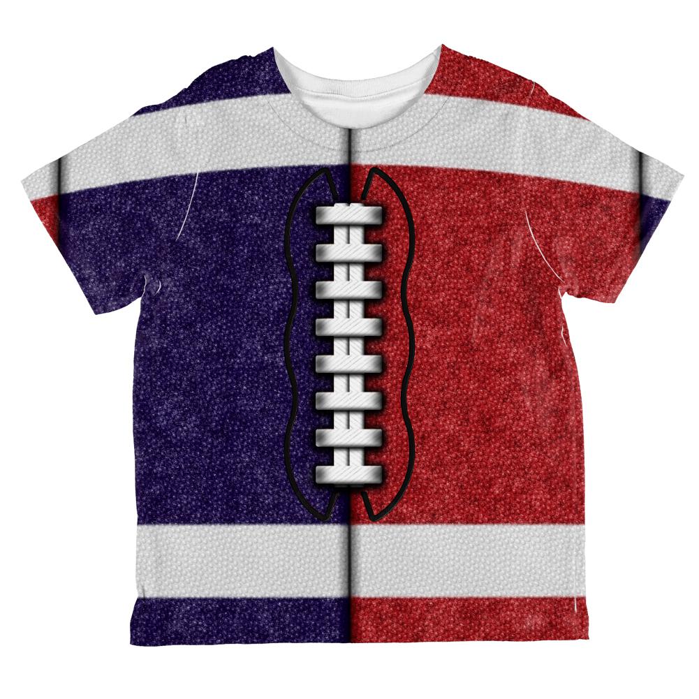 Fantasy Football Team Navy and Red All Over Toddler T Shirt Toddler T-Shirts Old Glory 2T Multi