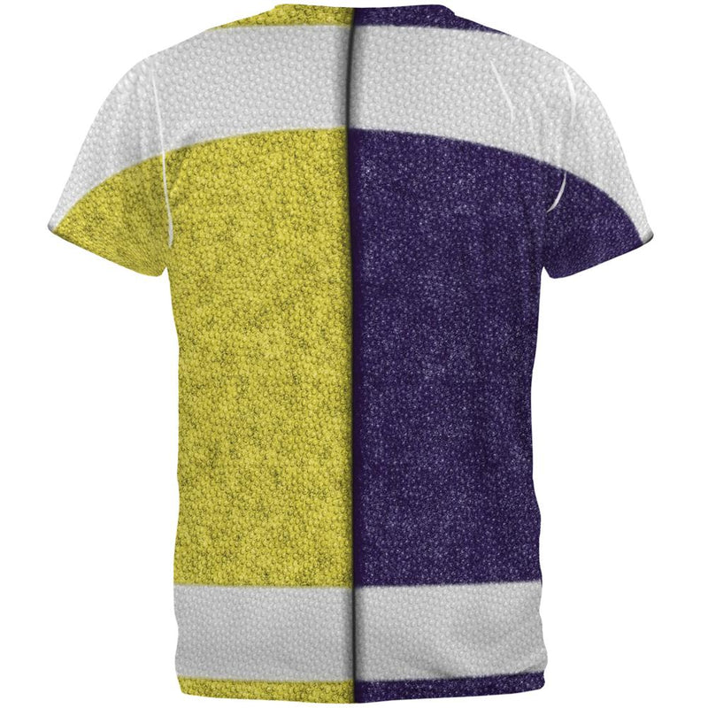 Fantasy Football Team Navy and Yellow All Over Mens T Shirt Men's T-Shirts Old Glory