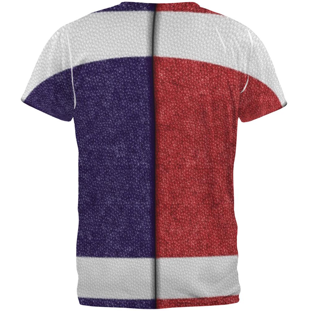 Fantasy Football Team Red and Navy All Over Mens T Shirt Men's T-Shirts Old Glory