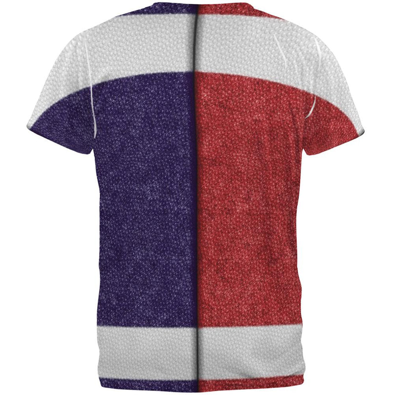 Fantasy Football Team Red and Navy All Over Mens T Shirt Men's T-Shirts Old Glory