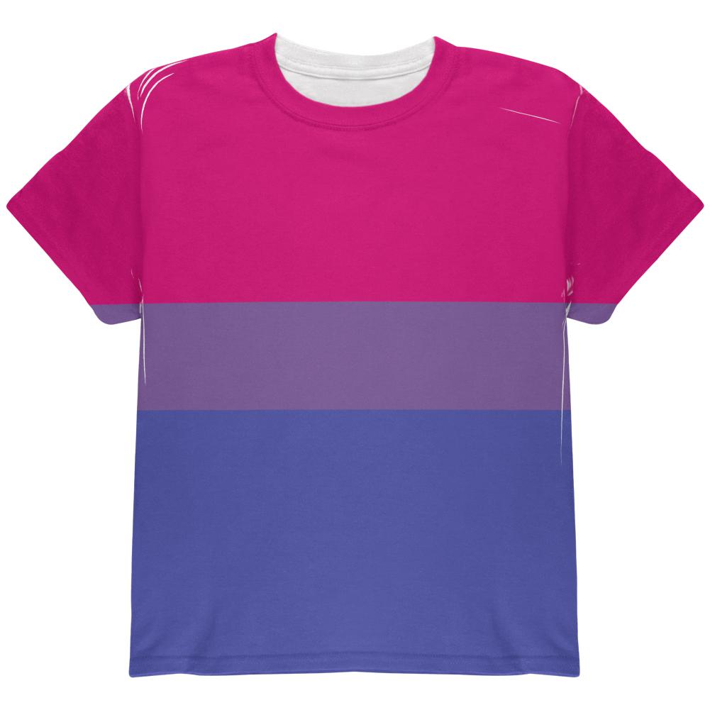 LGBT Bisexual Pride Flag All Over Youth T Shirt Youth T-Shirts Old Glory LG Multi
