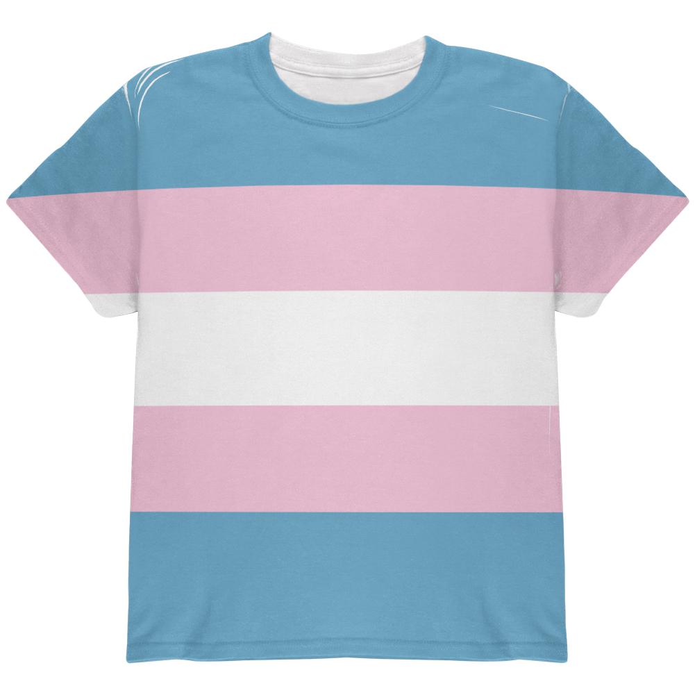 LGBT Transgender Pride Flag All Over Youth T Shirt Youth T-Shirts Old Glory LG Multi