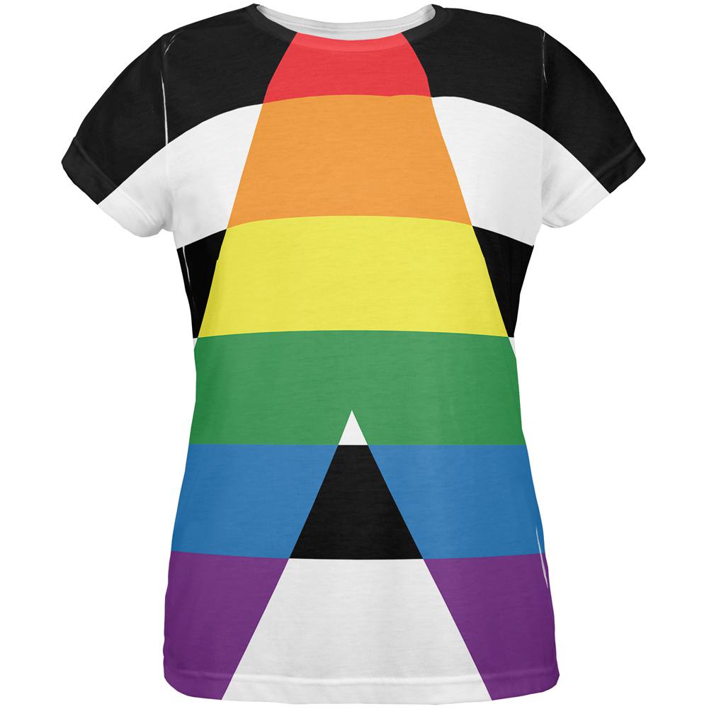 LGBT Straight Ally Pride Flag All Over Womens T Shirt Women's T-Shirts Old Glory 2XL Multi