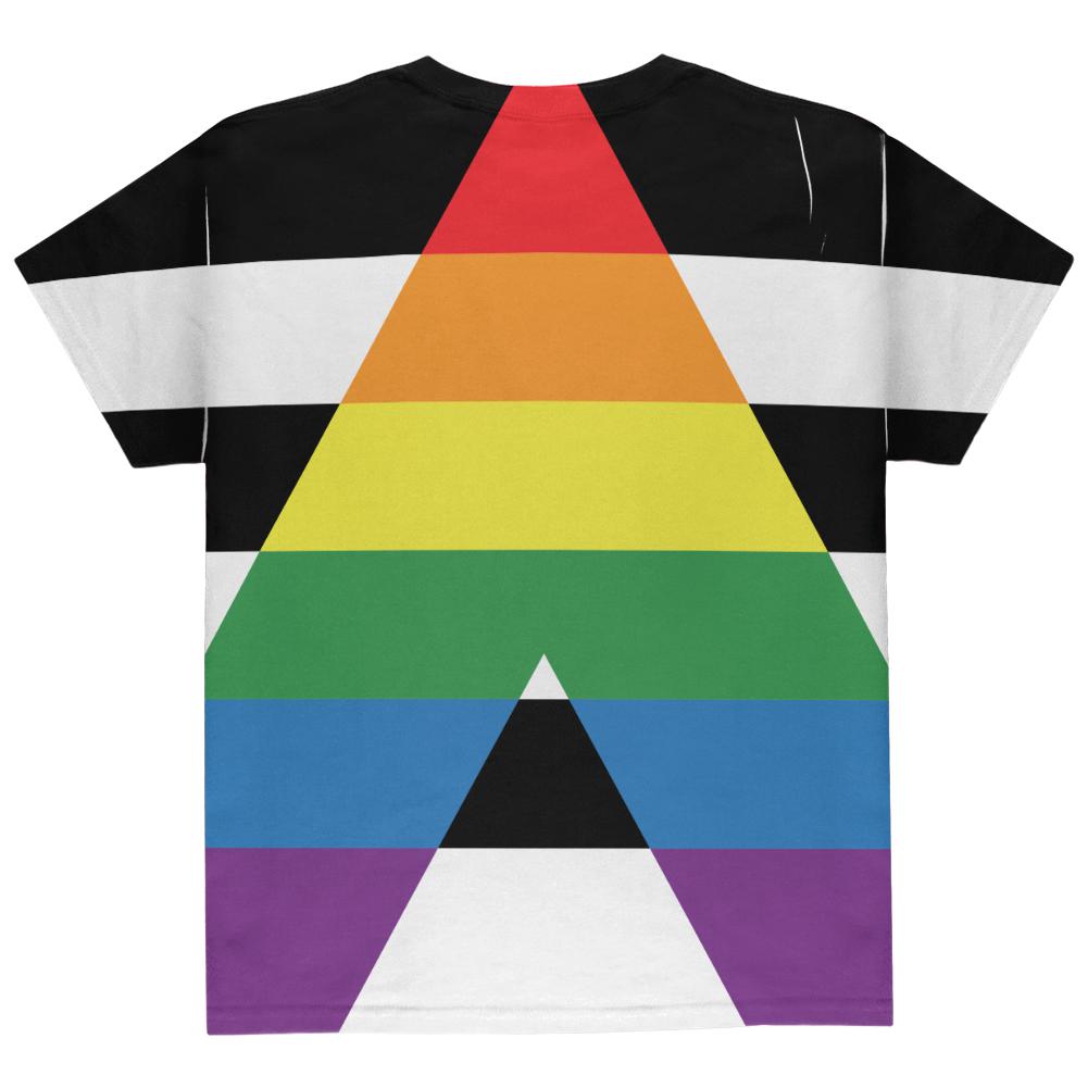 LGBT Straight Ally Pride Flag All Over Youth T Shirt Youth T-Shirts Old Glory