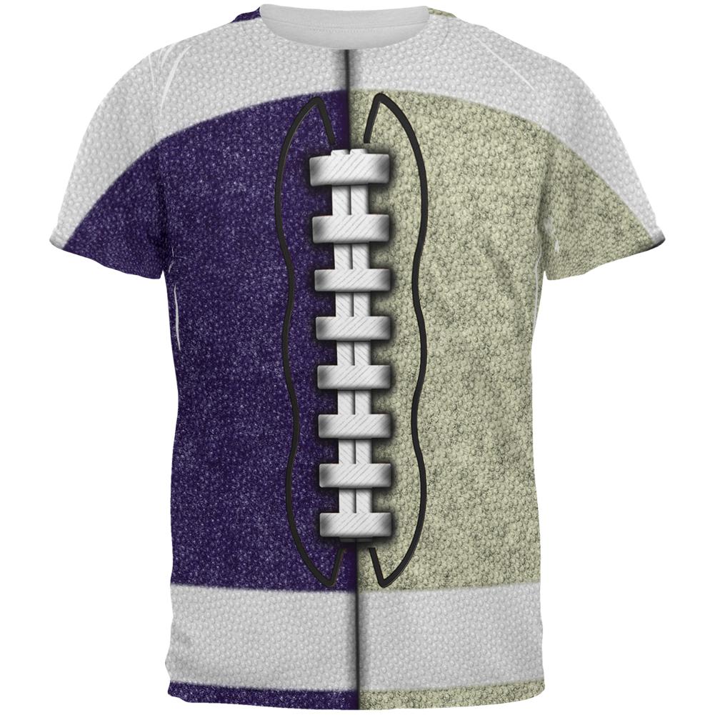 Fantasy Football Team Navy and Gold All Over Mens T Shirt Men's T-Shirts Old Glory 2XL Multi