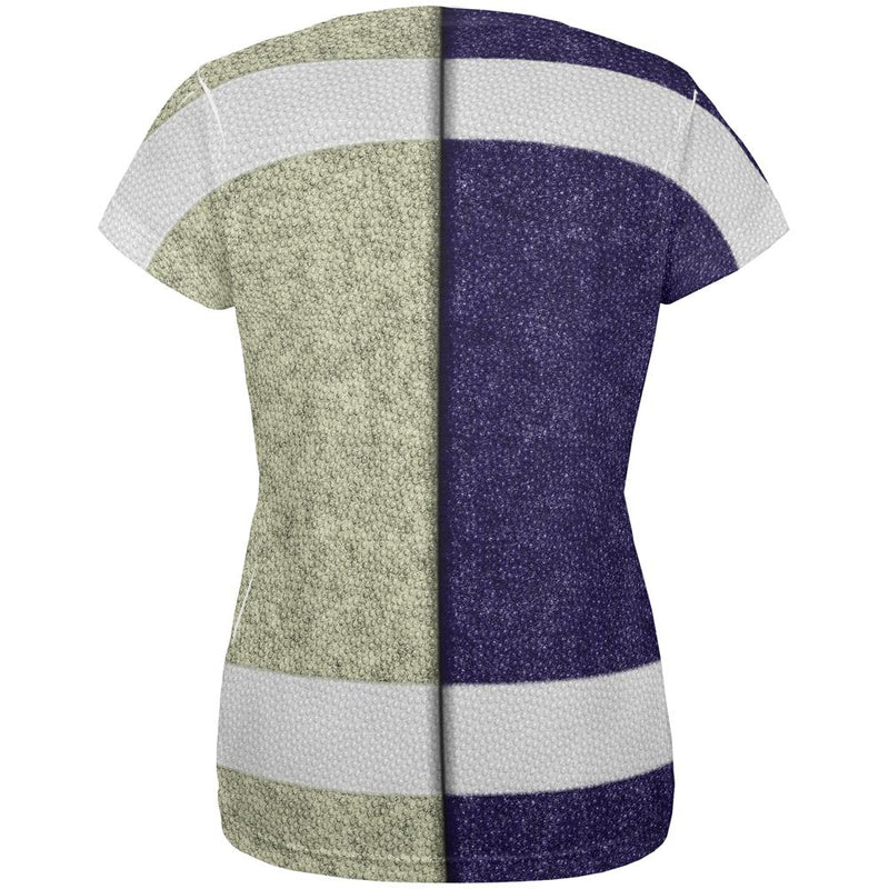 Fantasy Football Team Navy and Gold All Over Womens T Shirt Women's T-Shirts Old Glory