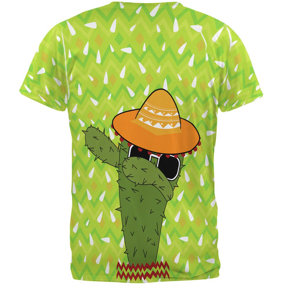 Cinco de Mayo Dabbing Cactus Let's Fiesta Party All Over Mens T Shirt Men's T-Shirts Old Glory