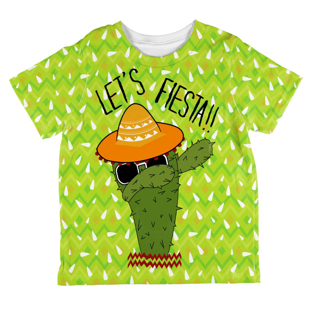 Cinco de Mayo Dabbing Cactus Let's Fiesta Party All Over Toddler T Shirt Toddler T-Shirts Old Glory 2T Multi