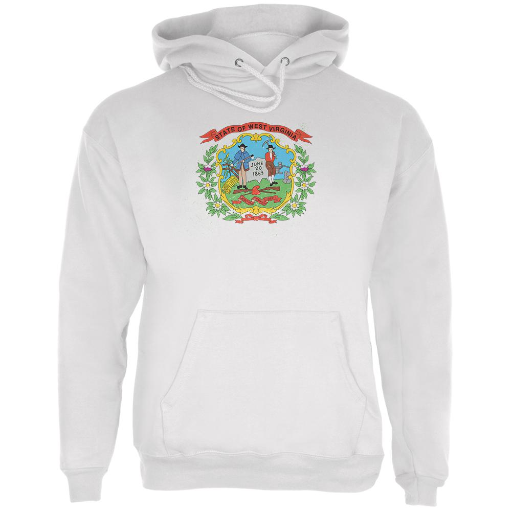 Born and Raised West Virginia State Flag Mens Hoodie Men's Hoodies Old Glory LG White