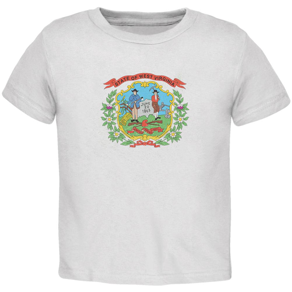 Born and Raised West Virginia State Flag Toddler T Shirt Toddler T-Shirts Old Glory 2T White