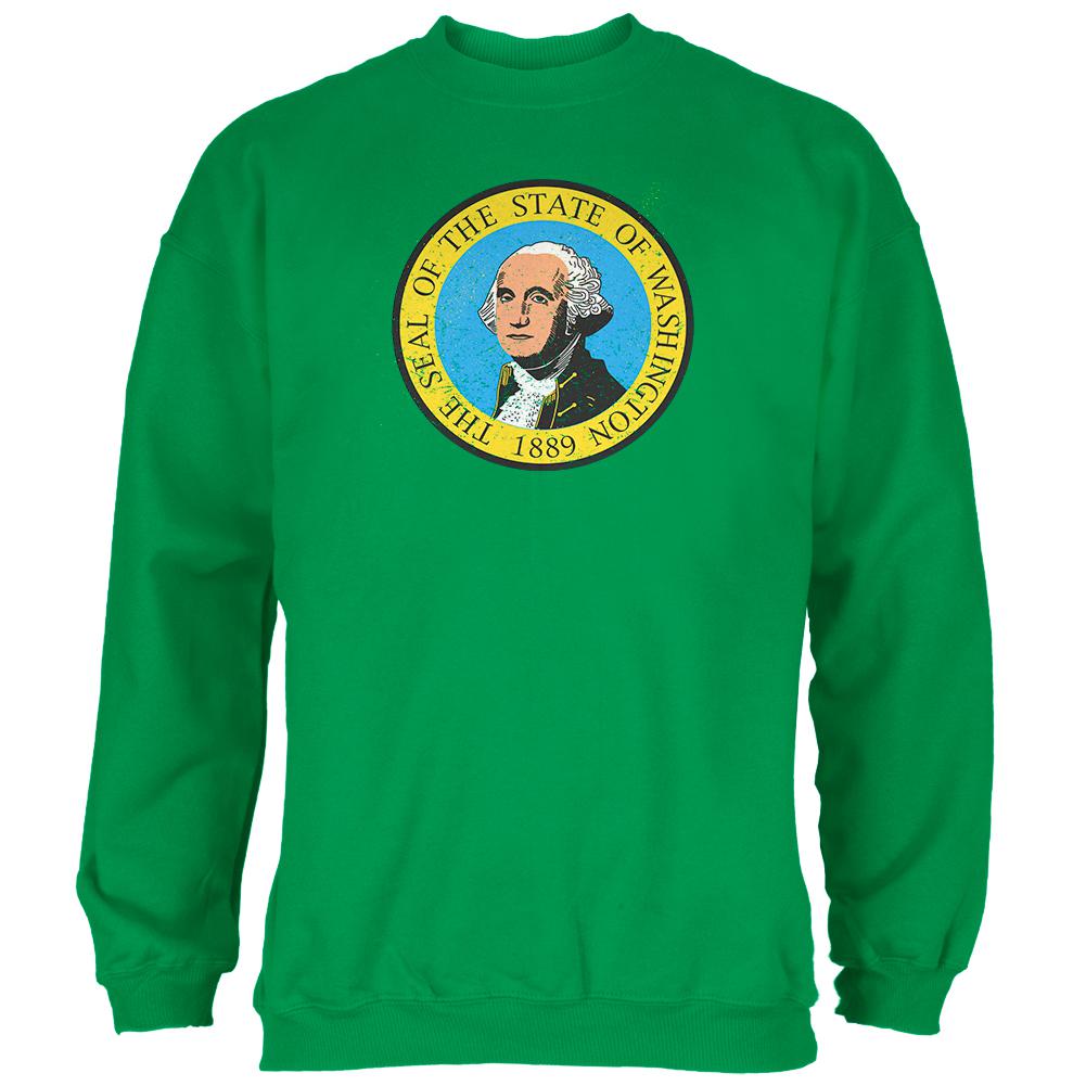 Born and Raised Washington State Flag Mens Sweatshirt Men's Sweatshirts Old Glory 2XL Green