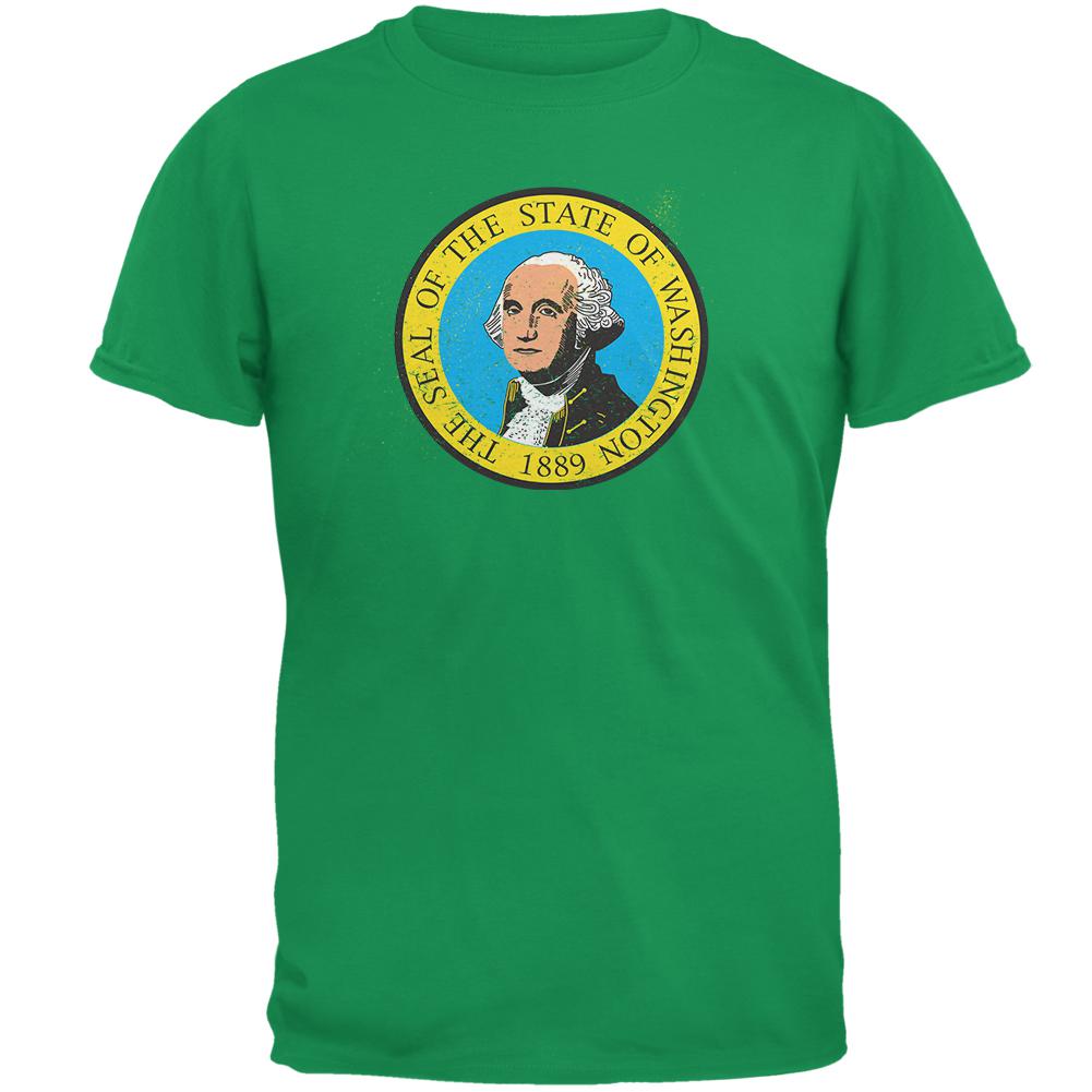 Born and Raised Washington State Flag Mens T Shirt Men's T-Shirts Old Glory 2XL Green
