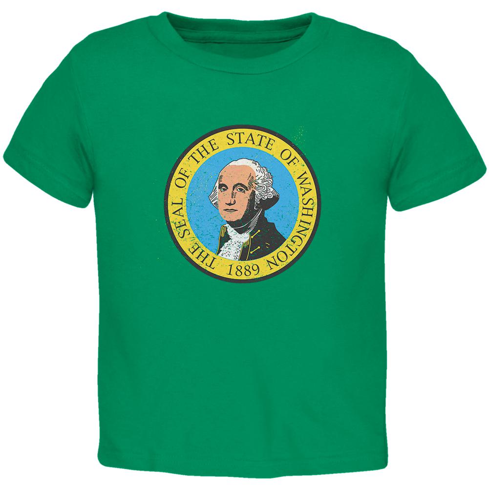 Born and Raised Washington State Flag Toddler T Shirt Toddler T-Shirts Old Glory 2T Green