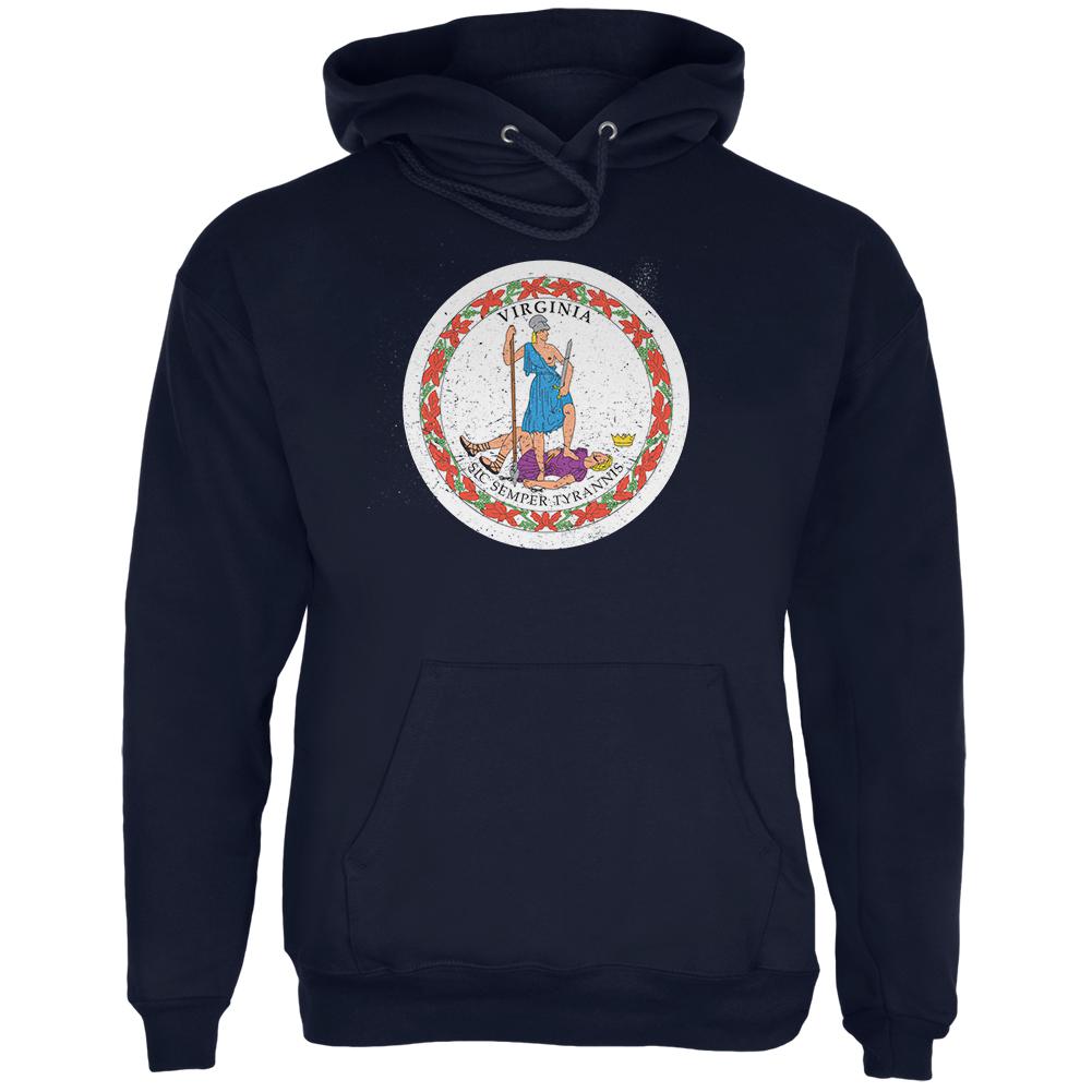 Born and Raised Virginia State Flag Mens Hoodie Men's Hoodies Old Glory 2XL Navy