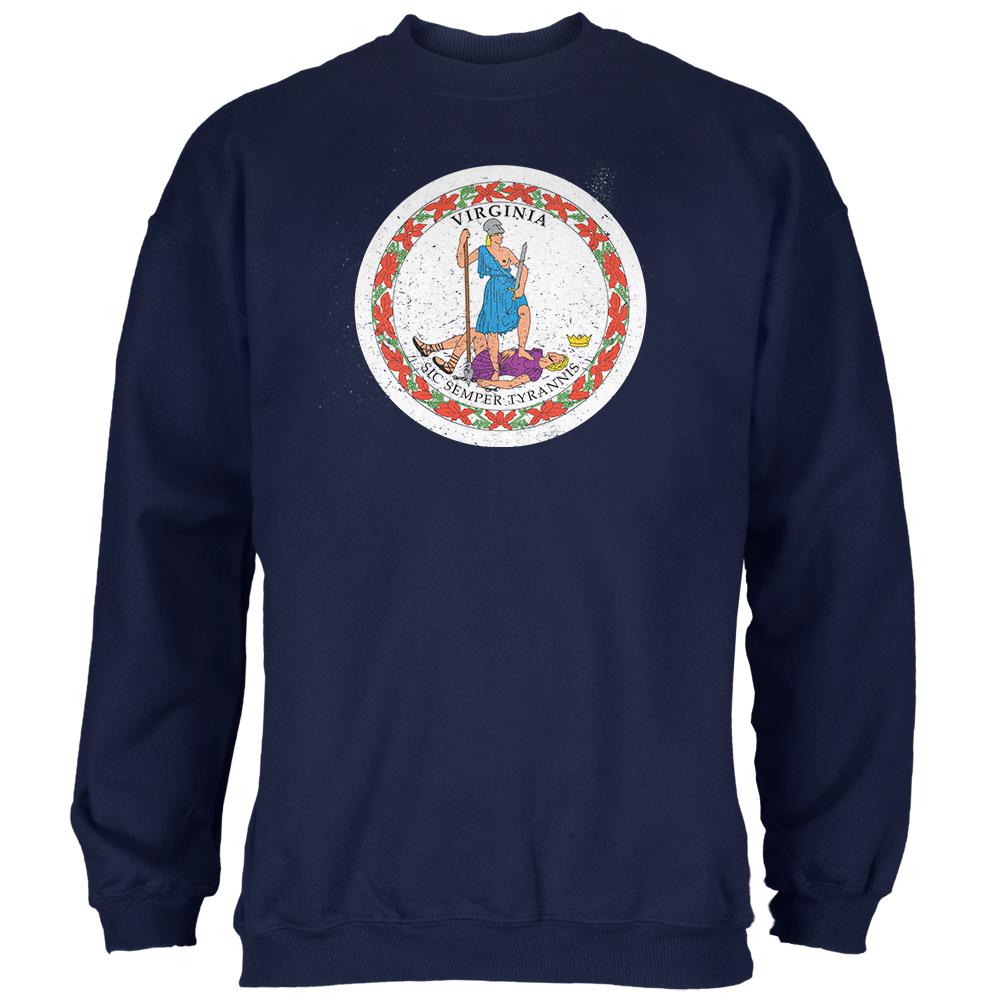 Born and Raised Virginia State Flag Mens Sweatshirt Men's Sweatshirts Old Glory 2XL Navy