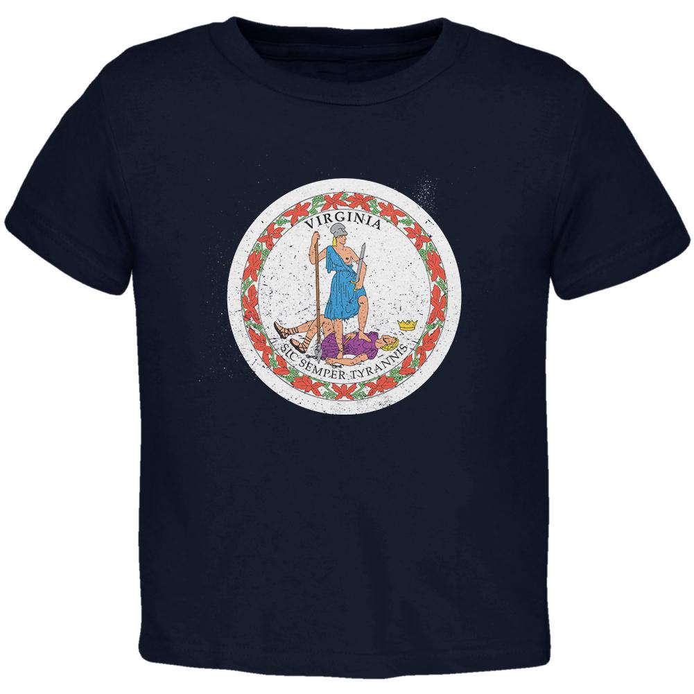 Born and Raised Virginia State Flag Toddler T Shirt Toddler T-Shirts Old Glory 2T Navy