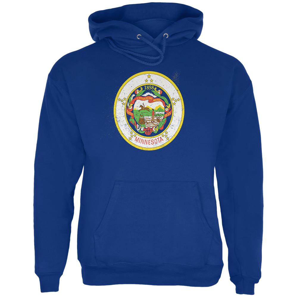 Born and Raised Minnesota State Flag Mens Hoodie Men's Hoodies Old Glory 2XL Blue