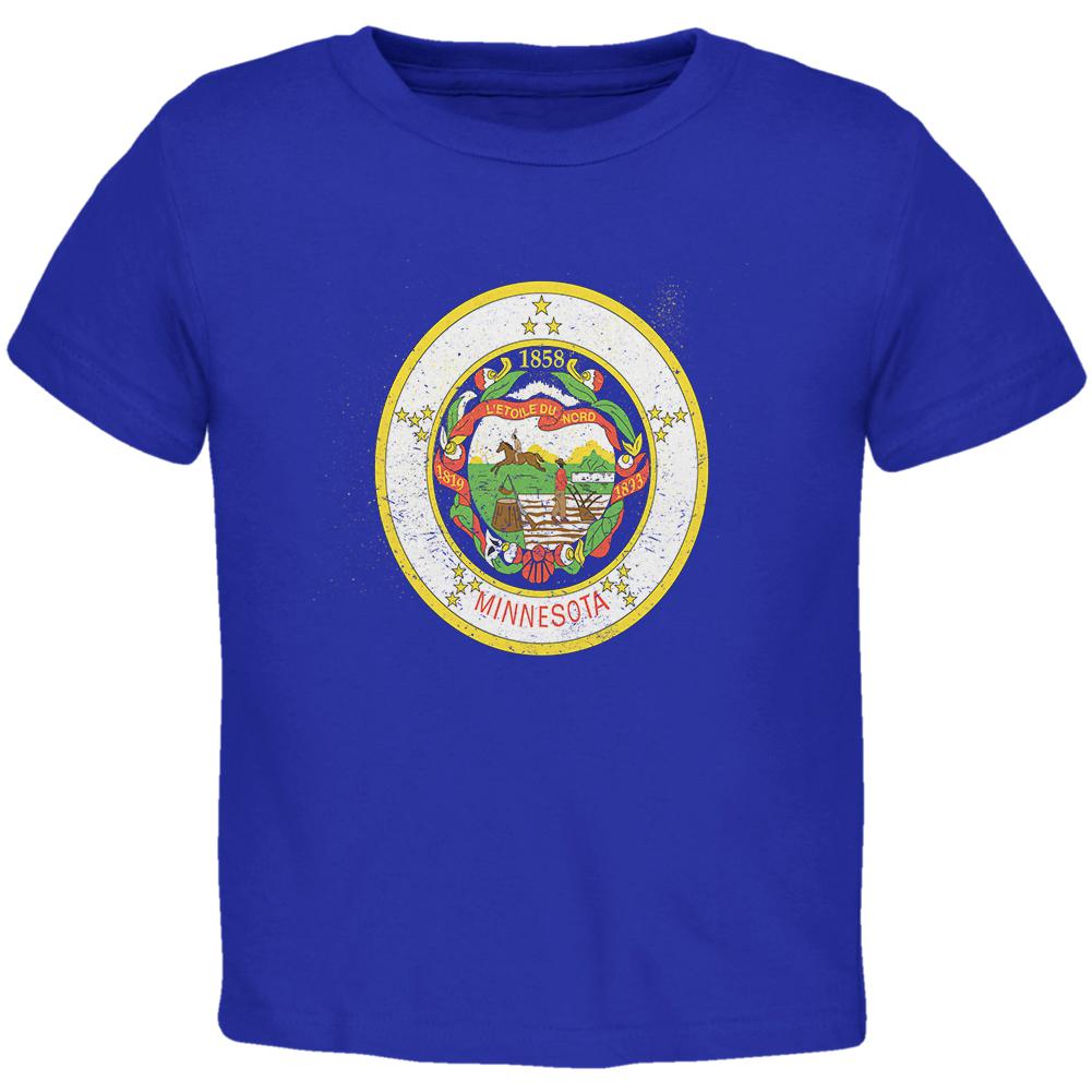 Born and Raised Minnesota State Flag Toddler T Shirt Toddler T-Shirts Old Glory 2T Blue