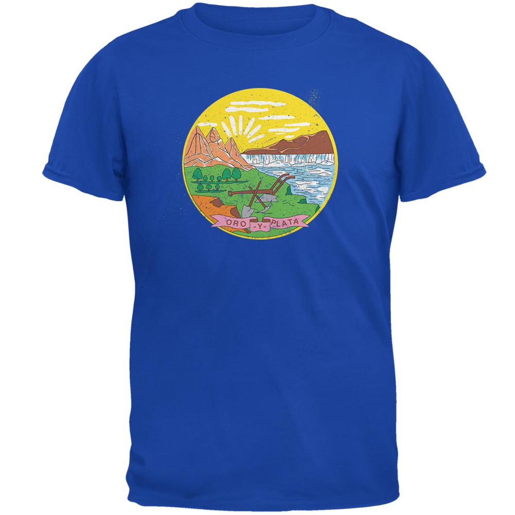 Born and Raised Montana State Flag Mens Soft T Shirt Men's T-Shirts Old Glory 2XL Blue