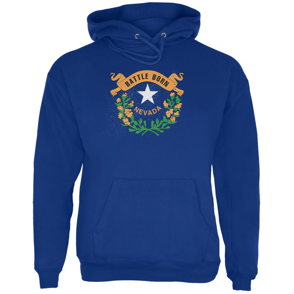 Born and Raised Nevada State Flag Mens Hoodie Men's Hoodies Old Glory 2XL Blue