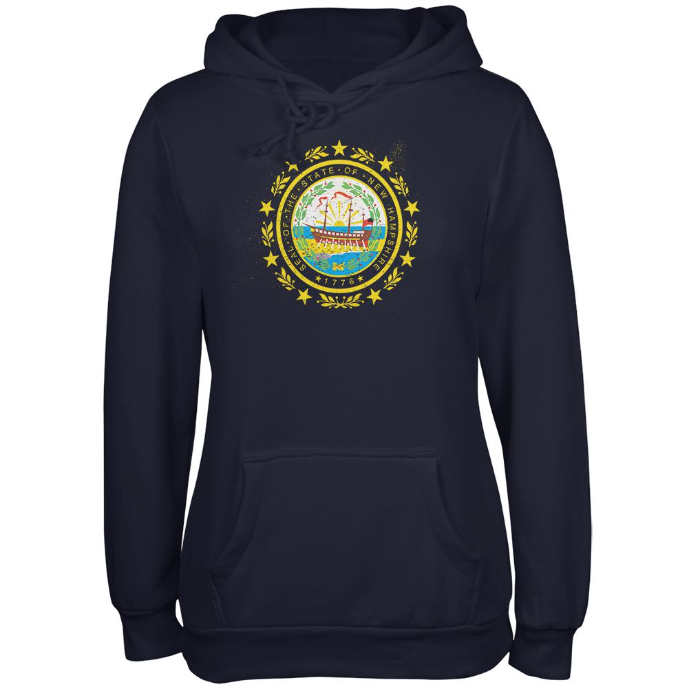 Born and Raised New Hampshire State Flag Juniors Soft Hoodie Juniors Hoodies Old Glory 2XL Navy