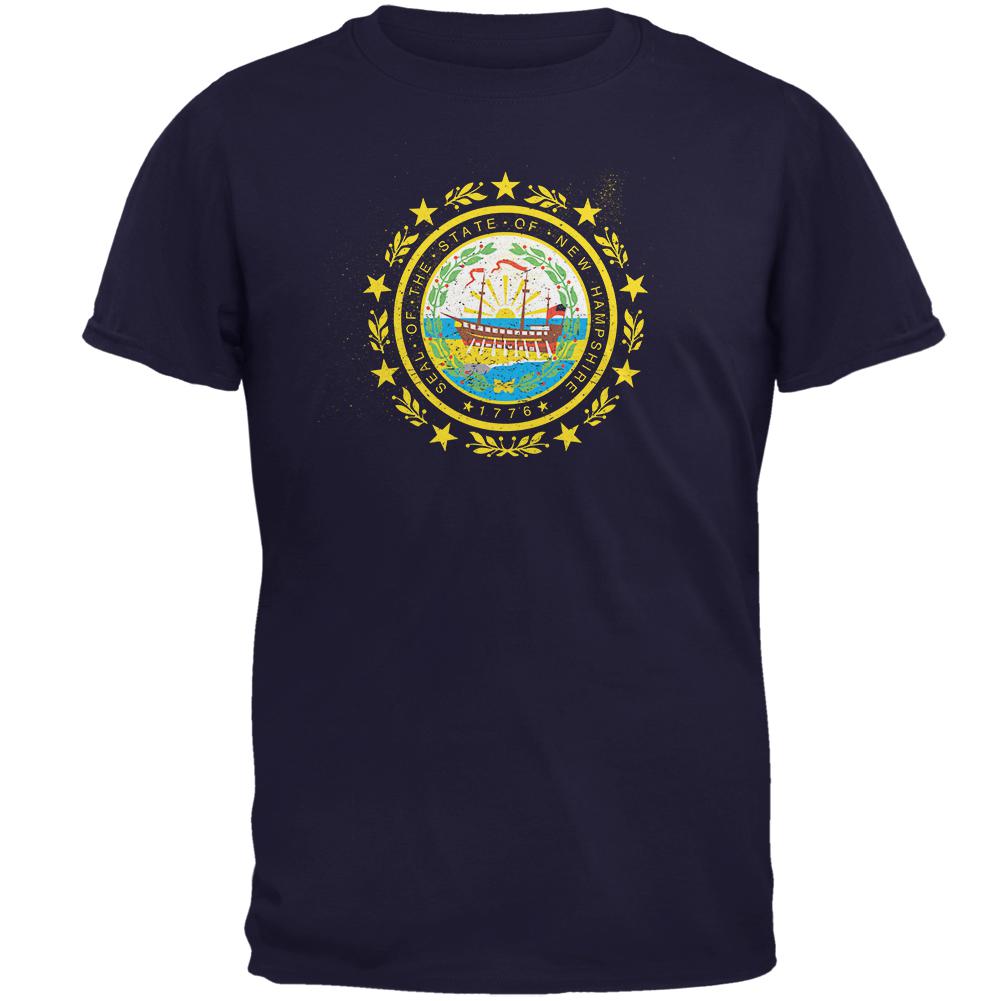 Born and Raised New Hampshire State Flag Mens T Shirt Men's T-Shirts Old Glory 2XL Navy