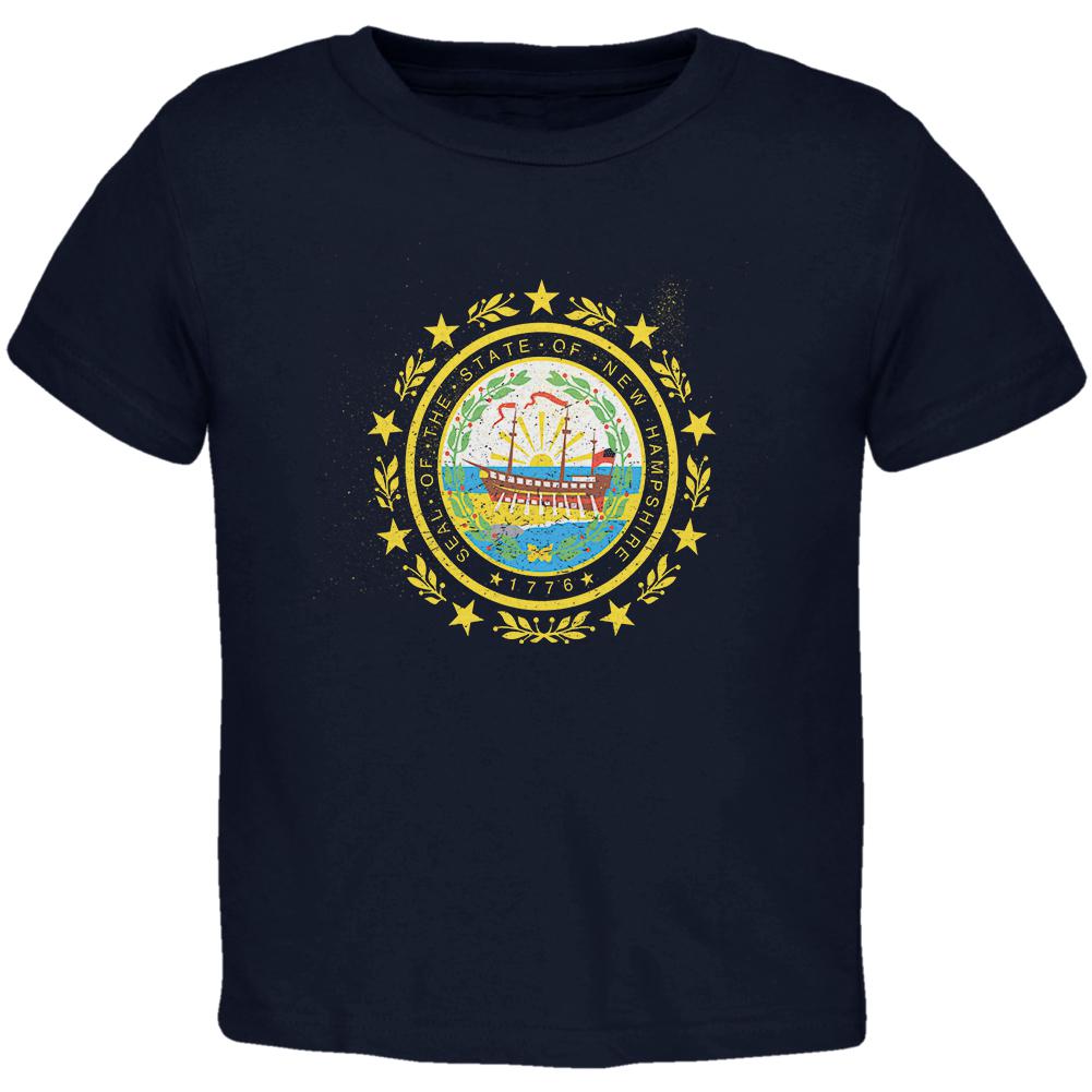 Born and Raised New Hampshire State Flag Toddler T Shirt Toddler T-Shirts Old Glory 2T Navy