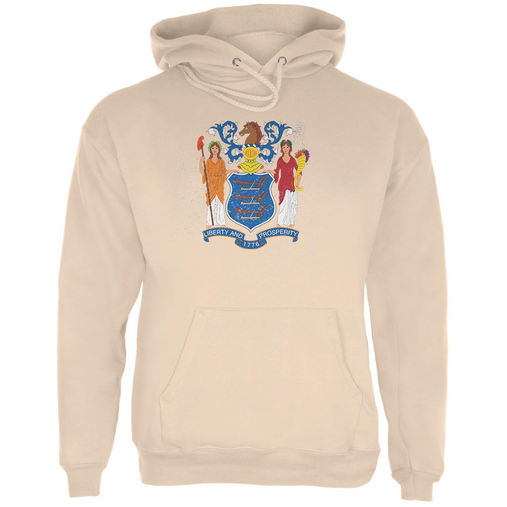 Born and Raised New Jersey State Flag Mens Hoodie Men's Hoodies Old Glory 2XL Brown