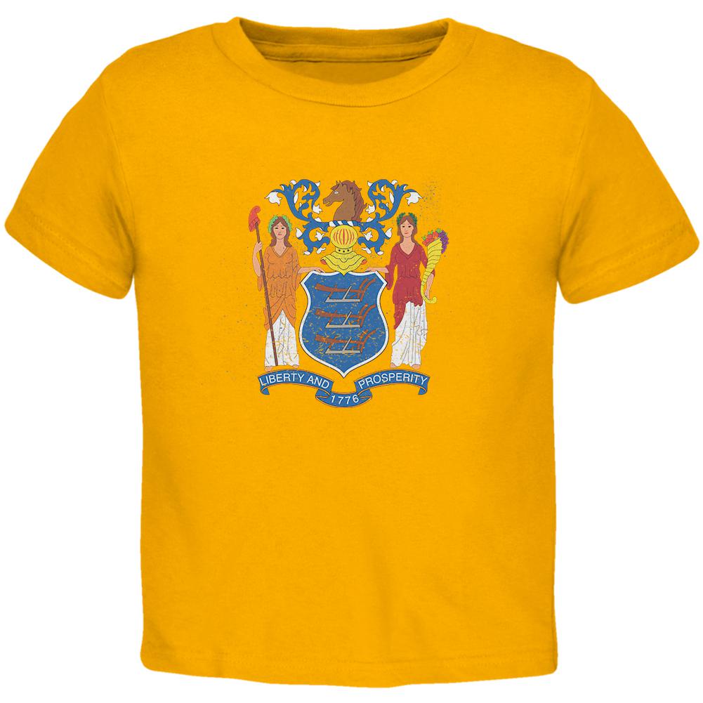 Born and Raised New Jersey State Flag Toddler T Shirt Toddler T-Shirts Old Glory 2T Yellow