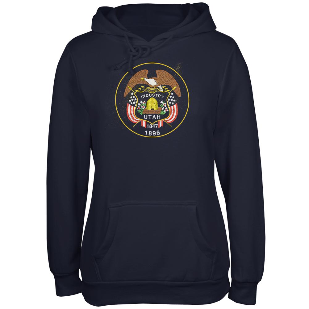 Born and Raised Utah State Flag Juniors Soft Hoodie Juniors Hoodies Old Glory 2XL Navy