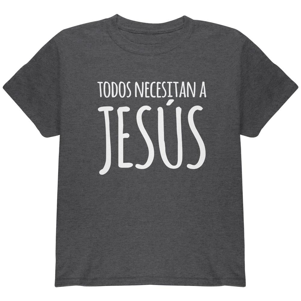 Todos Necesitan a Jesus Spanish You Need Jesus Youth T Shirt Youth T-Shirts Old Glory LG Grey
