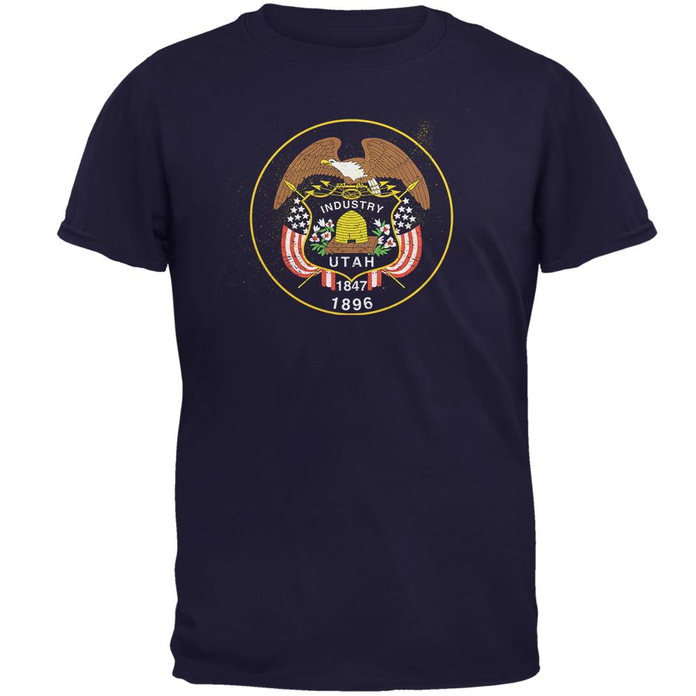 Born and Raised Utah State Flag Mens T Shirt Men's T-Shirts Old Glory 2XL Navy