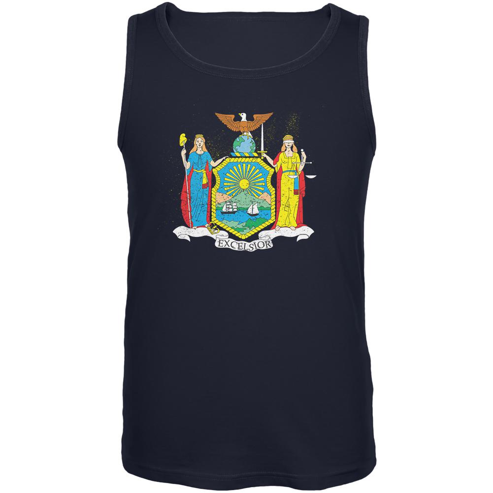 Born and Raised New York State Flag Mens Tank Top Men's Tank Tops Old Glory 2XL Navy