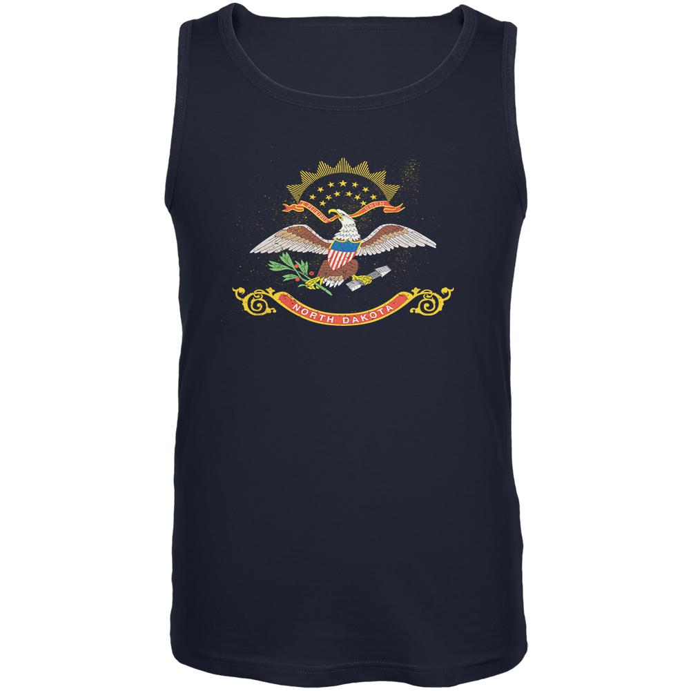 Born and Raised North Dakota State Flag Mens Tank Top Men's Tank Tops Old Glory 2XL Navy