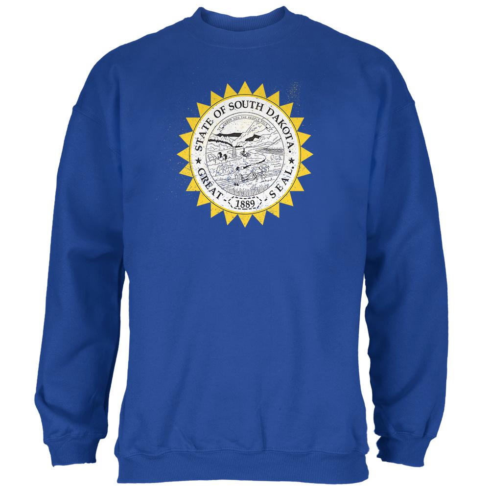 Born and Raised South Dakota State Flag Mens Sweatshirt Men's Sweatshirts Old Glory 2XL Blue