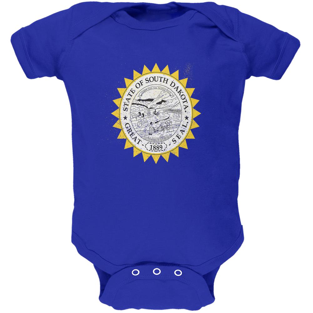 Born and Raised South Dakota State Flag Soft Baby One Piece Baby One Piece Old Glory 0-3M Blue