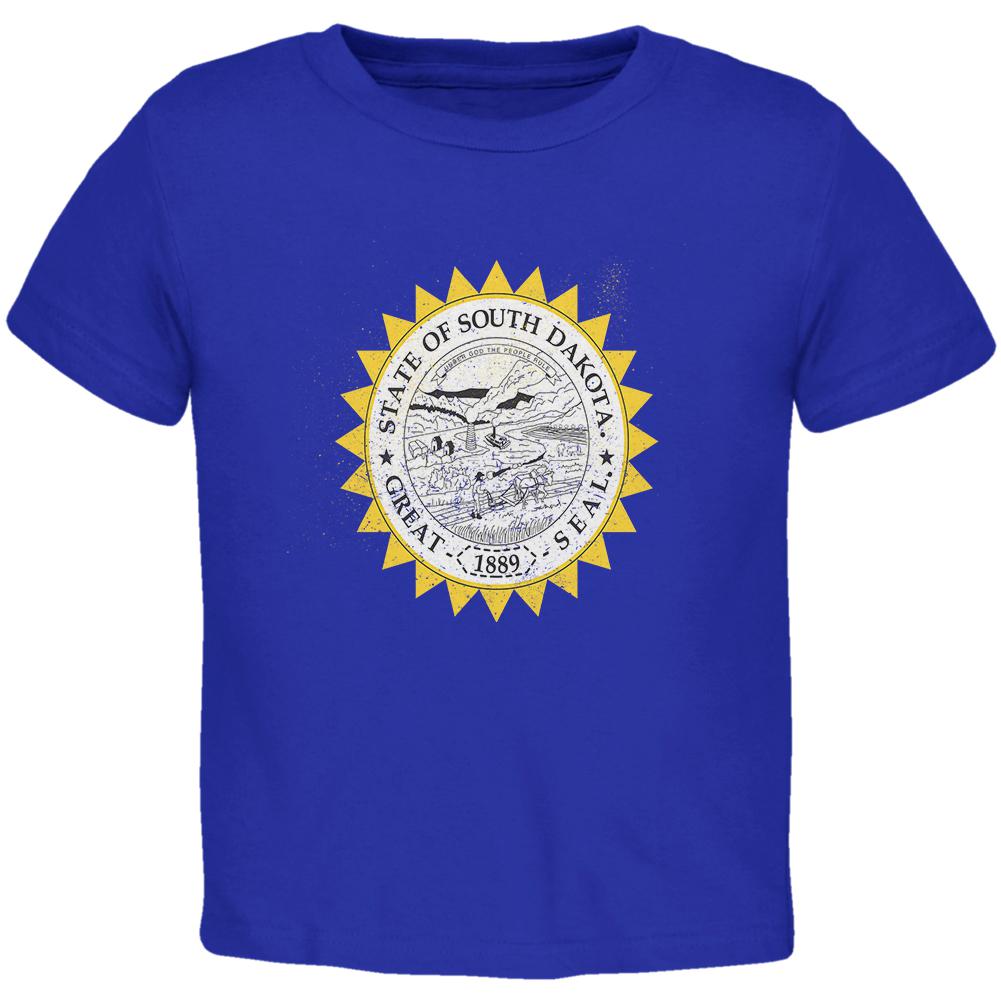 Born and Raised South Dakota State Flag Toddler T Shirt Toddler T-Shirts Old Glory 2T Blue