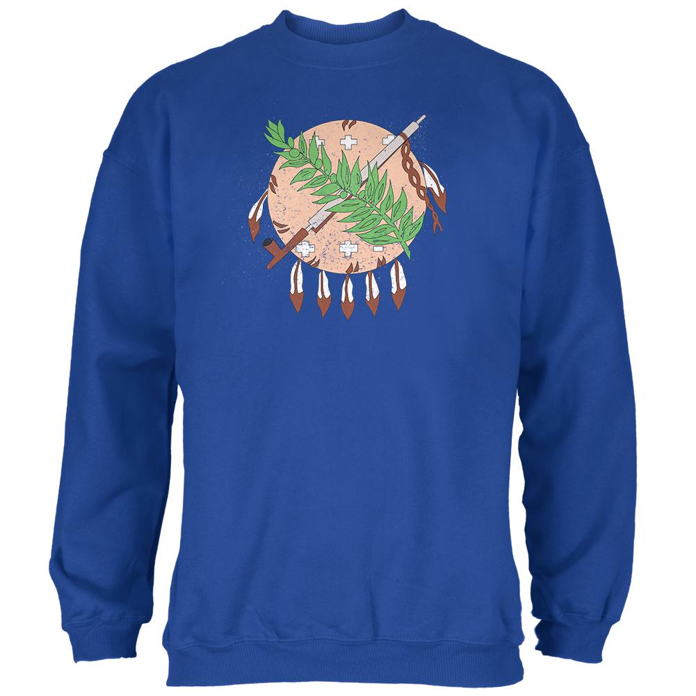 Born and Raised Oklahoma State Flag Mens Sweatshirt Men's Sweatshirts Old Glory 2XL Blue