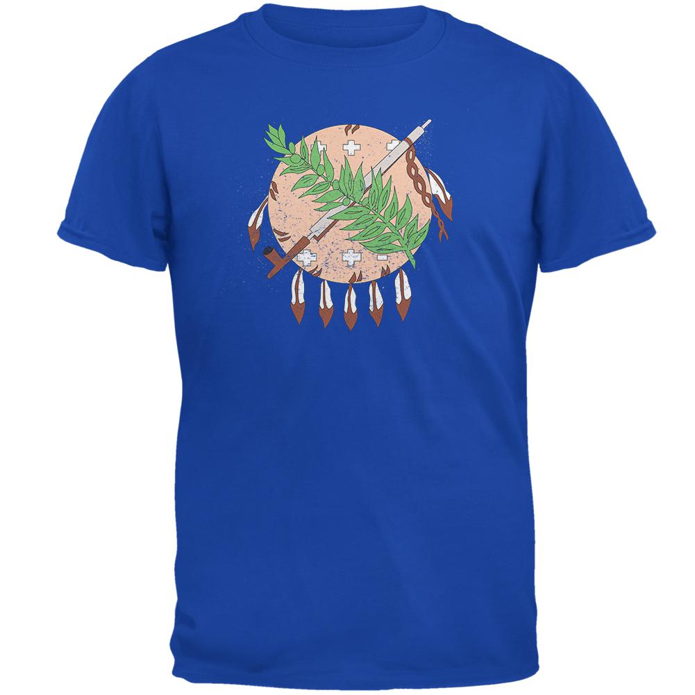 Born and Raised Oklahoma State Flag Mens Soft T Shirt Men's T-Shirts Old Glory 2XL Blue