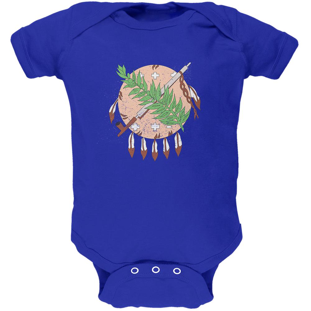 Born and Raised Oklahoma State Flag Soft Baby One Piece Baby One Piece Old Glory 0-3M Blue