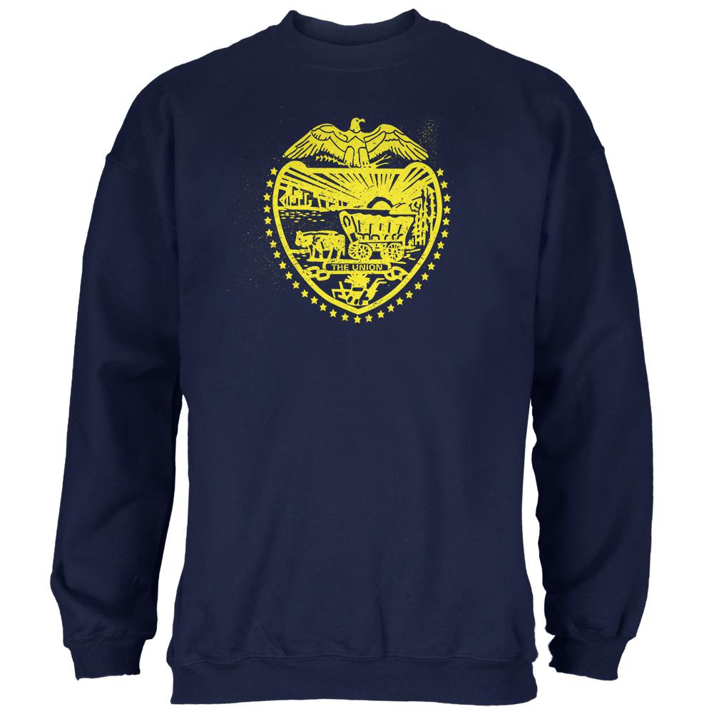 Born and Raised Oregon State Flag Mens Sweatshirt Men's Sweatshirts Old Glory 2XL Navy