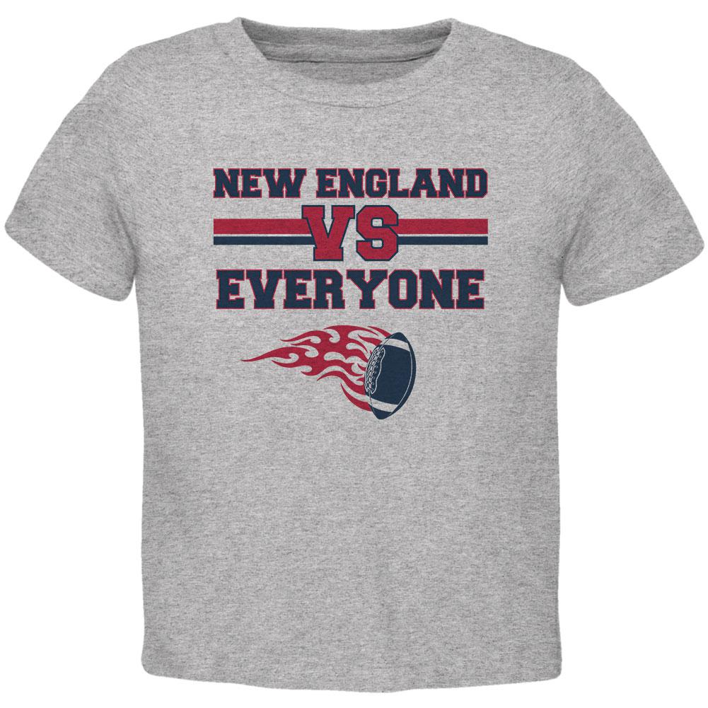 New England Versus Everyone Football Toddler T Shirt Toddler T-Shirts Old Glory 2T Grey