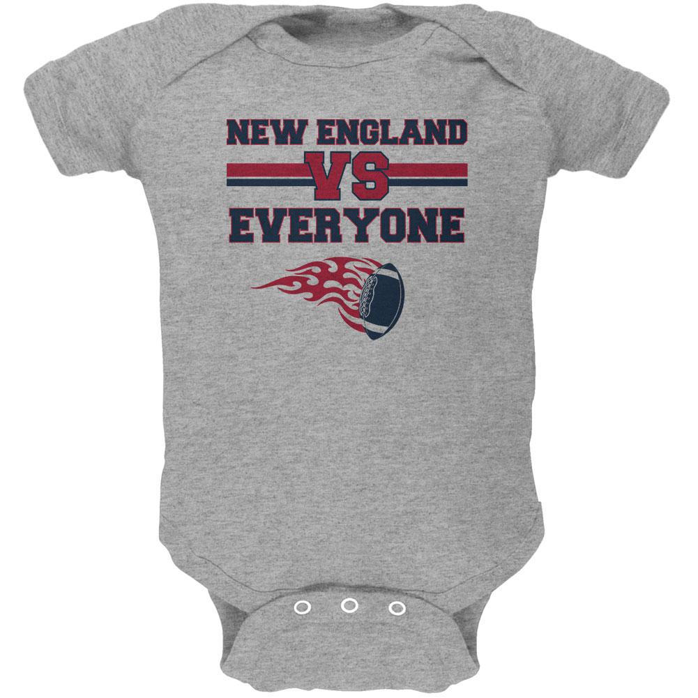 New England Versus Everyone Football Soft Baby One Piece Baby One Piece Old Glory 0-3M Grey