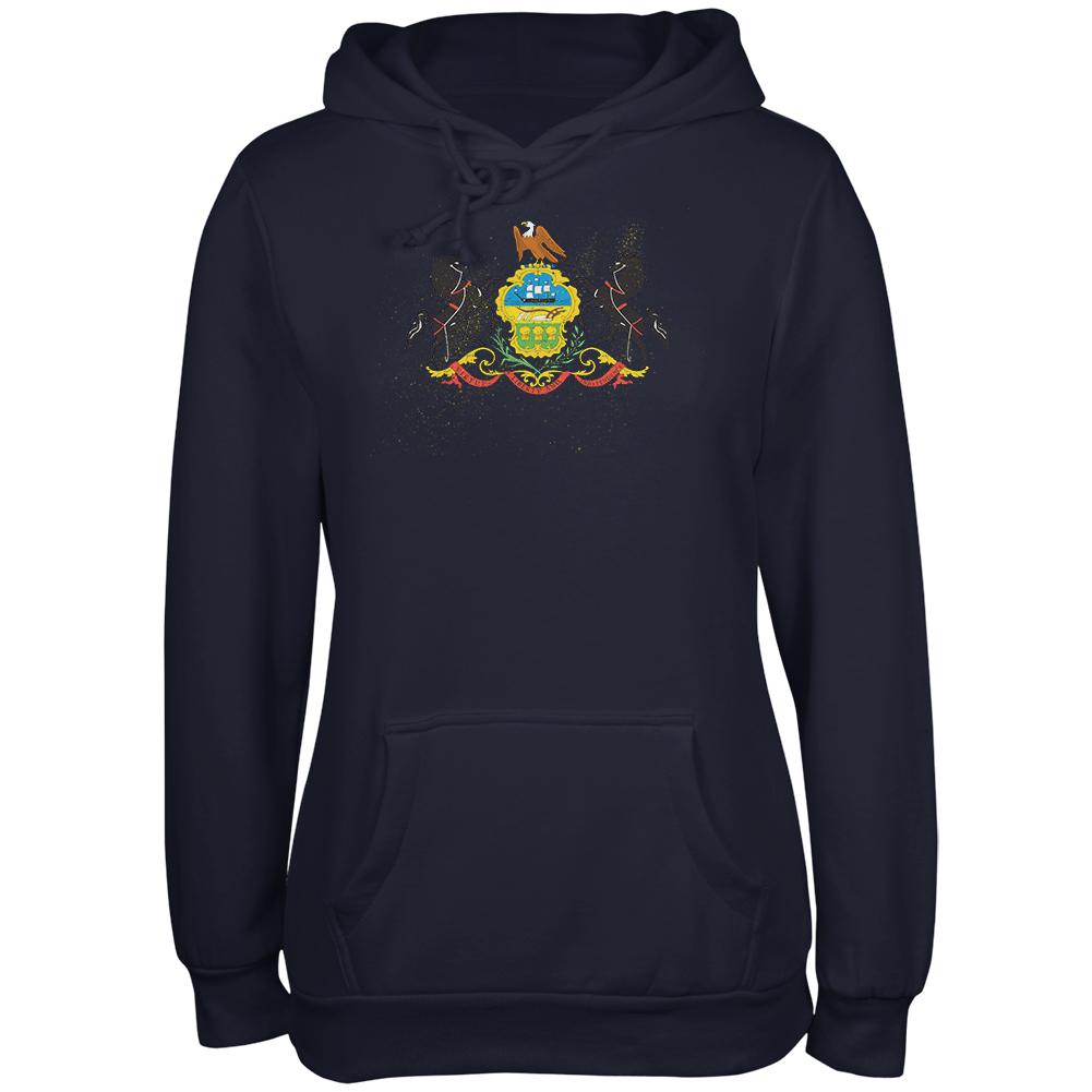 Born and Raised Pennsylvania State Flag Juniors Soft Hoodie Juniors Hoodies Old Glory 2XL Navy