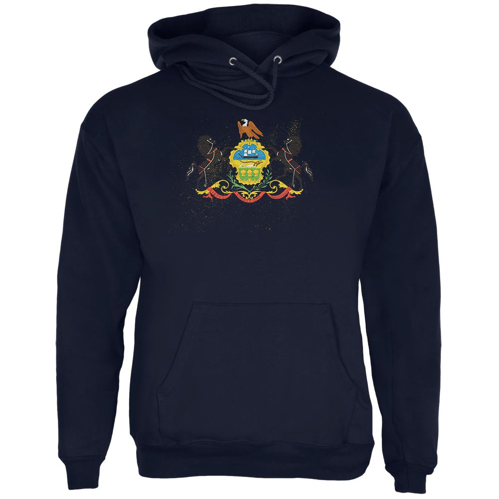 Born and Raised Pennsylvania State Flag Mens Hoodie Men's Hoodies Old Glory 2XL Navy